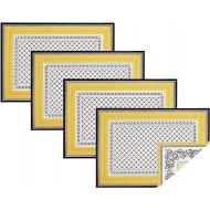 Villeroy and Boch Audun Reversible Patterned Cotton Fabric Placemats, 14 Inches by 20 Inches, Set of 4