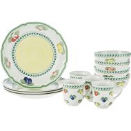 Villeroy & Boch French Garden 12-Piece Dinnerware Set, Service for 4, Plates, Bowls & Mugs, Premium Porcelain, Made in Germany