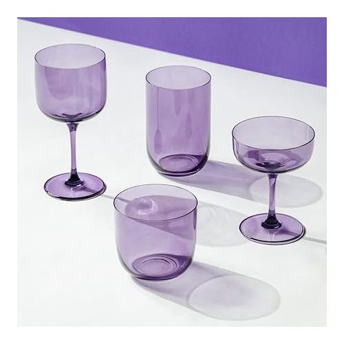  Villeroy & Boch - Like Lavender Long Drink Glass Set 2 pces, Coloured Glass Purple, Capacity 385 ml