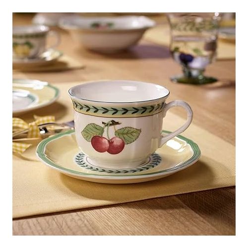  Villeroy & Boch French Garden Fleurence Breakfast/Cream Soup Cup Saucer, 6.5 in, White/Multicolored