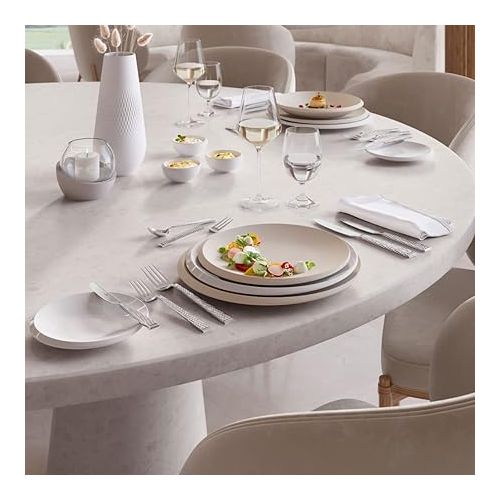  Villeroy & Boch NewMoon Bread, Small Plate for Breakfast, Brunch or Appetizers Made of Premium Porcelain, Dishwasher Safe, 16 cm, White, 16X16X2CM