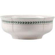 Villeroy & Boch French Garden Green Line Round Vegetable Bowl, 9.75 in, Premium Porcelain, White/Green