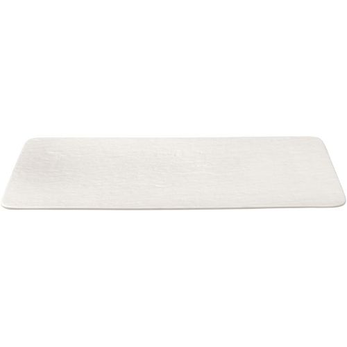  Villeroy & Boch Manufacture Rock Blanc Rectangular Serving Platter White for Meat, Fish and Vegetables, Premium Porcelain, 35X18X1,5CM