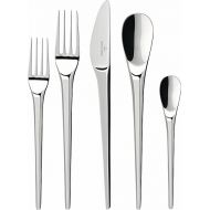 Villeroy & Boch NewMoon 5-Piece Flatware Place Setting Silver