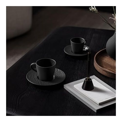  Villeroy & Boch Manufacture Rock Coffee Saucer, Rustic Premium Porcelain, Fresh Black, Dishwasher Safe Black 15,5X15,5X2CM