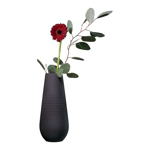  Villeroy & Boch Collier Noir Tall Vase : Carre, 4.5 in, Black