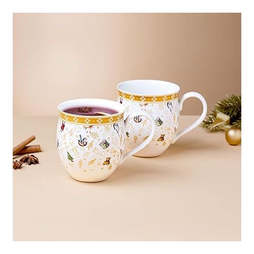  Villeroy & Boch Delight Mug with Handle Set of 2 Anniversary Edition, 1 Count (Pack of 1), White