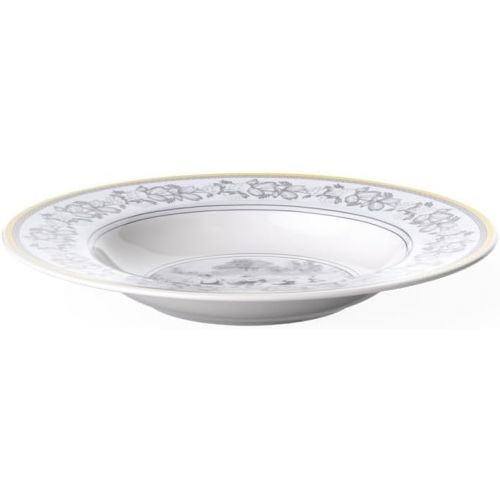  Villeroy & Boch Audun Ferme Rim Soup, 9.5 in, White/Gray/Yellow