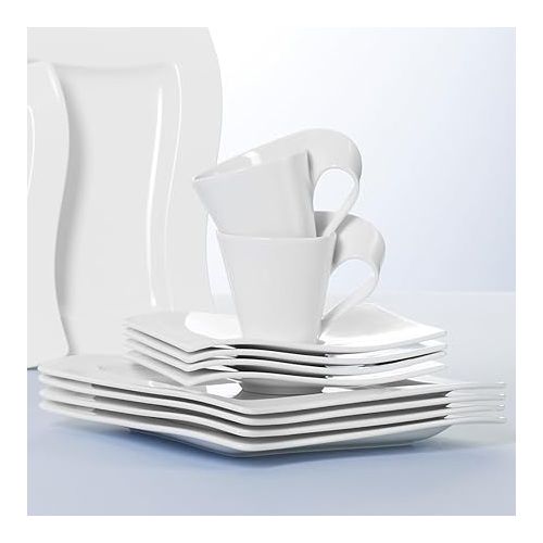  Villeroy & Boch New Wave Tea Cup Saucer, 7 x 6 in, White