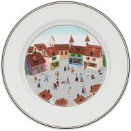Villeroy & Boch Design Naif Dinner Plate #4-Old Village Square, 10.5 in, White/Colorful