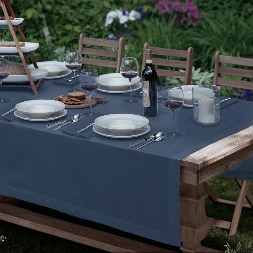  Villeroy & Boch Villeroy and Boch La Classica Luxury Linen Fabric Tablecloth, 70x126, Indigo