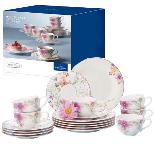  Villeroy & Boch Mariefleur Basic Set 18tlg. Kaffee-Service, Porzellan, floral 34,8 x 19,7 x 32,4 cm, 18-Einheiten