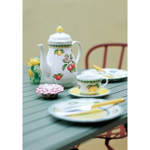  Villeroy & Boch French Garden Fleurence Kaffeekanne, 1,25 Liter, Premium Porzellan, Weiss/Bunt