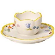 Villeroy & Boch Spring Awakening Fruehstuecksservice fuer 2, 8-teilig, Premium Porzellan, Weiss/Bunt