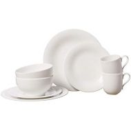 Villeroy & Boch New Cottage Basic Tafelservice, 8-teilig, Premium Porzellan, Weiss