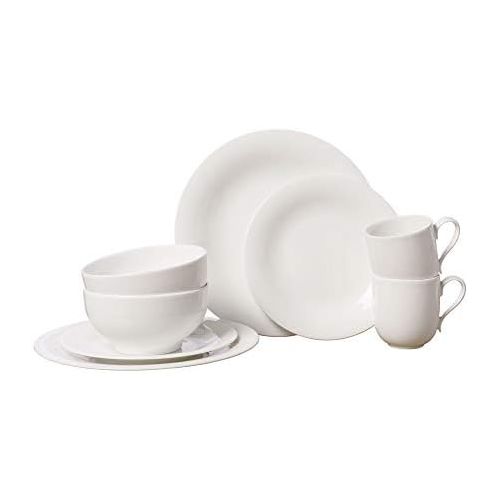  Villeroy & Boch New Cottage Basic Tafelservice, 8-teilig, Premium Porzellan, Weiss