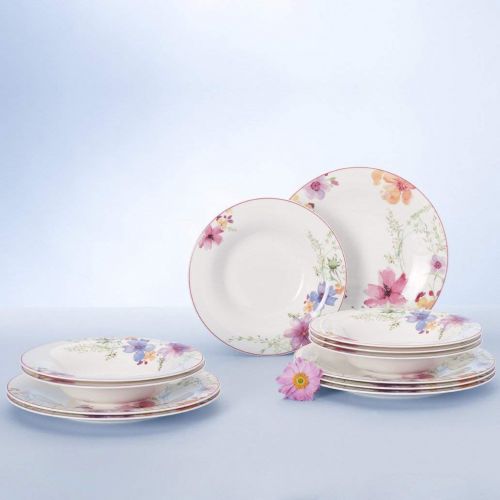  Villeroy & Boch Mariefleur Basic Tafelset 12tlg. Gechirr-Service, Porzellan, floral 34,8 x 19,7 x 32,4 cm, 12-Einheiten