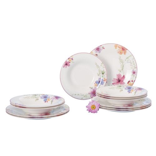  Villeroy & Boch Mariefleur Basic Tafelset 12tlg. Gechirr-Service, Porzellan, floral 34,8 x 19,7 x 32,4 cm, 12-Einheiten