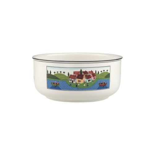  [아마존베스트]Villeroy & Boch 10-2337-3180 Design Naif Round Vegetable Bowl, 7.75 in, White/Colorful