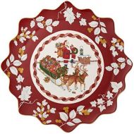 [아마존베스트]Villeroy & Boch Toys Fantasy Large Pastry Plate Santa on Roof, Premium Porcelain, Red, Multicoloured, 42 x 42 x 2 cm