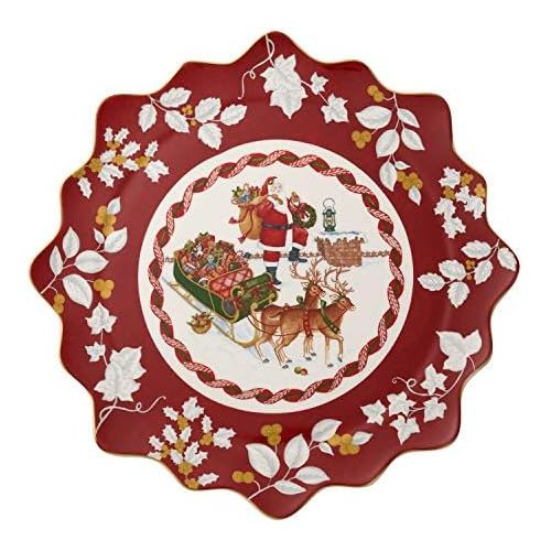  [아마존베스트]Villeroy & Boch Toys Fantasy Large Pastry Plate Santa on Roof, Premium Porcelain, Red, Multicoloured, 42 x 42 x 2 cm