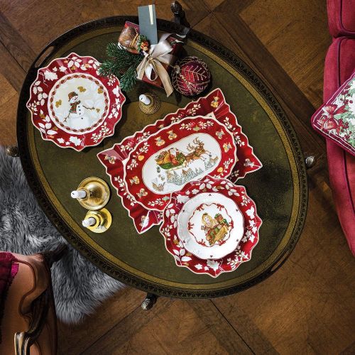  [아마존베스트]Villeroy & Boch Toys Fantasy Large Pastry Plate Santa on Roof, Premium Porcelain, Red, Multicoloured, 42 x 42 x 2 cm