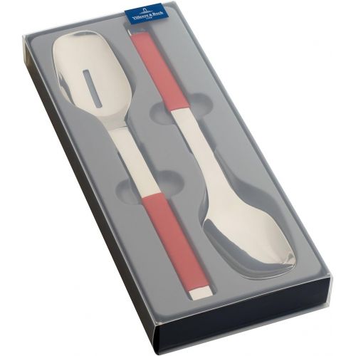  [아마존베스트]Villeroy & Boch S+ Cranberry Salad Cutlery 2 Pieces, Stainless Steel, Handle Coated with Red Silicone