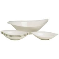 [아마존베스트]New Cottage 5 Piece Special Serve Salad Pasta Set by Villeroy & Boch - Premium Porcelain - Made in Germany - Dishwasher and Microwave Safe