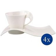 [아마존베스트]Villeroy & Boch NewWave Caffe Cappuccino-Set, 8-teilig, Premium Porzellan, Weiss