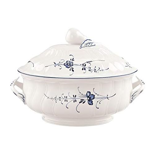  Villeroy & Boch Vieux Luxembourg Terrine, Premium Porzellan, weiss/blau