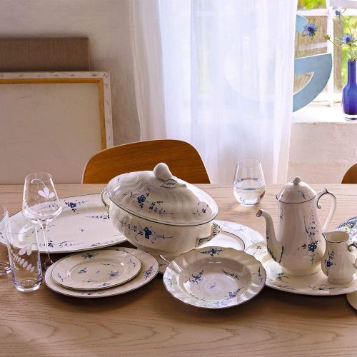  Villeroy & Boch Vieux Luxembourg Terrine, Premium Porzellan, weiss/blau