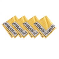 Villeroy & Boch Villeroy and Boch Audun Cotton Fabric Napkin (Set of 4), 21X21, Black and Yellow