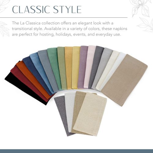  Villeroy & Boch Villeroy and Boch La Classica Luxury Linen Fabric Napkin (Set of 4), 21x21, White