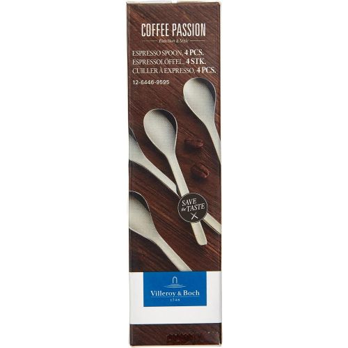  Coffee Passion Espresso Spoon Set of 4 by Villeroy & Boch - 18/10 Stainless Steel - Dishwasher Safe - 4 Inches