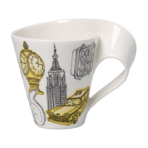  New Wave Caffe Cities of the World Mug New York By Villeroy & Boch - Premium Porcelain - Made in Germany - Dishwasher and Microwave Safe - Gift Boxed - 11.75 Ounce Capacity