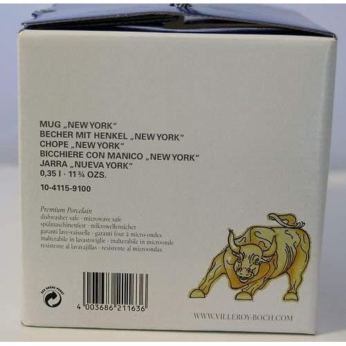  New Wave Caffe Cities of the World Mug New York By Villeroy & Boch - Premium Porcelain - Made in Germany - Dishwasher and Microwave Safe - Gift Boxed - 11.75 Ounce Capacity