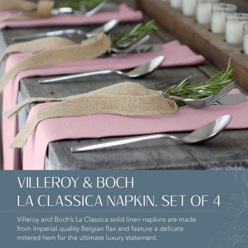  Villeroy & Boch Villeroy and Boch La Classica Luxury Linen Fabric Napkin (Set of 4), 21x21, Blush