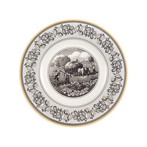  Villeroy & Boch 10-1067-2610 Audun Ferme Dinner Plate, 10.5 in, White/Gray/Yellow
