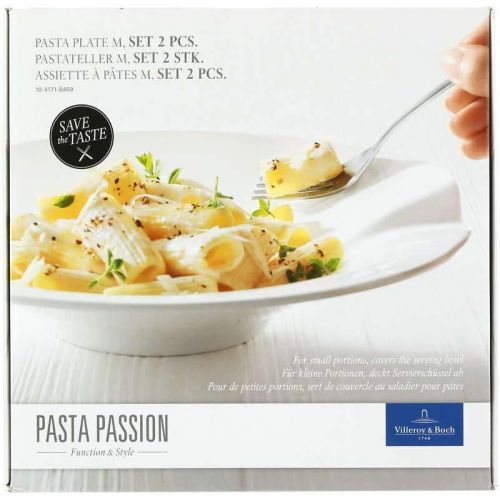  Pasta Passion Medium Pasta Plate Set of 2 by Villeroy & Boch - Premium Porcelain - Made in Germany - Dishwasher and Microwave Safe - 10.75 Inches