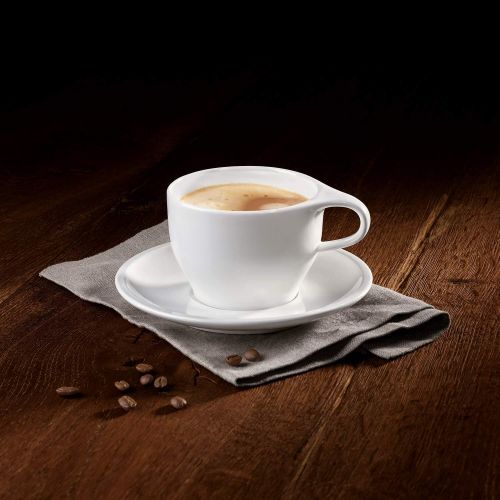  Coffee Passion Cafe Au Lait Cup & Saucer Set by Villeroy & Boch - Premium Porcelain - Made in Germany - Dishwasher and Microwave Safe - 12.75 Ounce Capacity