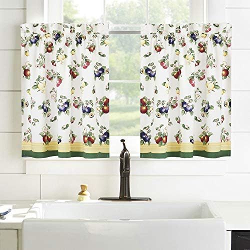  Villeroy & Boch Villeroy and Boch French Garden Window Kitchen/Cafe and Bath Tier Set, 30 x 36(Set of 2, Multi, 2