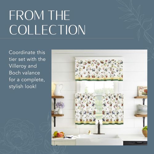  Villeroy & Boch Villeroy and Boch French Garden Window Kitchen/Cafe and Bath Tier Set, 30 x 36(Set of 2, Multi, 2