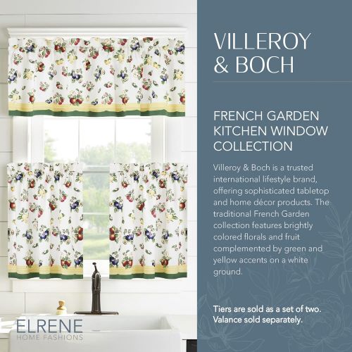  Villeroy & Boch Villeroy and Boch French Garden Window Kitchen/Cafe and Bath Tier Set, 30 x 36(Set of 2, Multi, 2