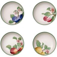 Villeroy & Boch French Garden Modern Fruits Pasta Bowl : Assorted Set of 4, 9.25 in/37 oz, Premium Porcelain, White/Colored