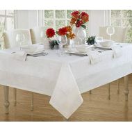 Villeroy & Boch New Wave Metallic Border Linen Tablecloth,70x146,White Gold