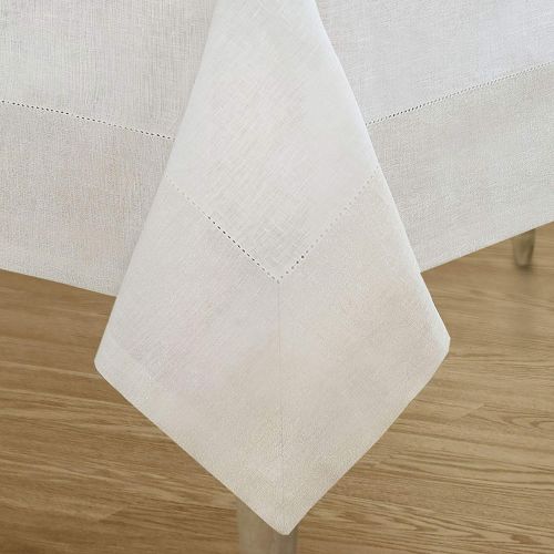  Villeroy & Boch New Wave Metallic Border Linen Tablecloth,70x146,White Gold