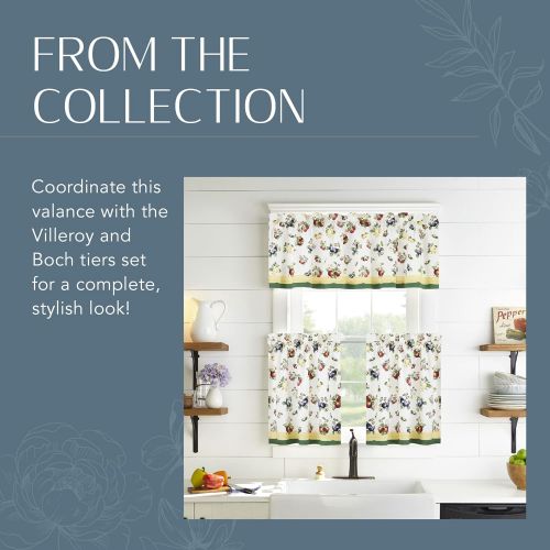  Villeroy & Boch Villeroy and Boch French Garden Window Curtain Kitchen Valance, 60 x 15 (1, Multi