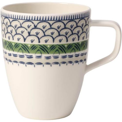  Villeroy & Boch Casale Blue Bella Mug, 12.75 oz, White/Green