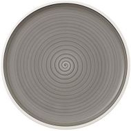 Villeroy & Boch Manufacture Gris Pizza Plate, Hand-Painted Crockery Porcelain, White and Grey, 32 cm