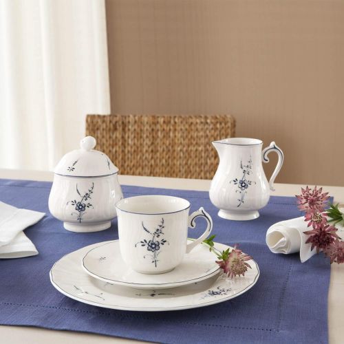  Villeroy & Boch Vieux Luxembourg Covered Sugar, 8 oz, White/Blue